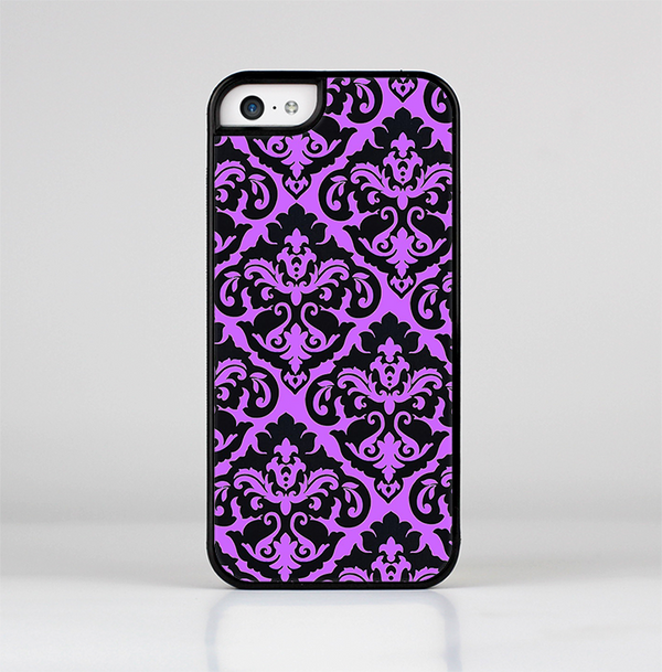 The Black & Purple Delicate Pattern Skin-Sert Case for the Apple iPhone 5c