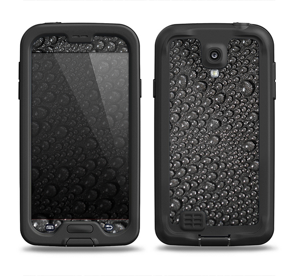 The Black Rain Drops Samsung Galaxy S4 LifeProof Nuud Case Skin Set