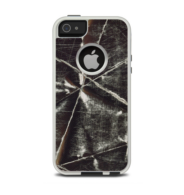 The Black Torn Woven Texture Apple iPhone 5-5s Otterbox Commuter Case Skin Set