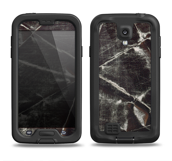 The Black Torn Woven Texture Samsung Galaxy S4 LifeProof Nuud Case Skin Set