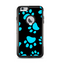The Black & Turquoise Paw Print Apple iPhone 6 Plus Otterbox Commuter Case Skin Set