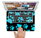 The Black & Turquoise Paw Print Skin Set for the Apple MacBook Air 13"