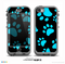 The Black & Turquoise Paw Print Skin for the iPhone 5c nüüd LifeProof Case