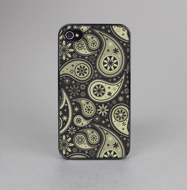 The Black & Vintage Green Paisley Skin-Sert Case for the Apple iPhone 4-4s
