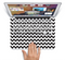 The Black & White Chevron Pattern Skin Set for the Apple MacBook Pro 13" with Retina Display