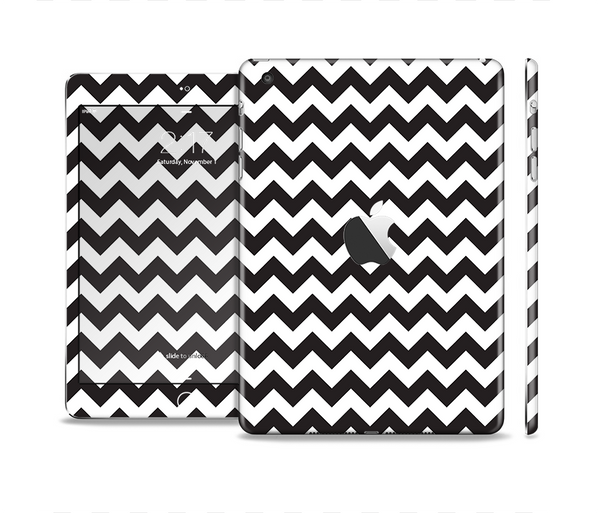 The Black & White Chevron Pattern Full Body Skin Set for the Apple iPad Mini 2