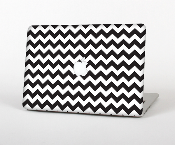 The Black & White Chevron Pattern Skin Set for the Apple MacBook Air 13"