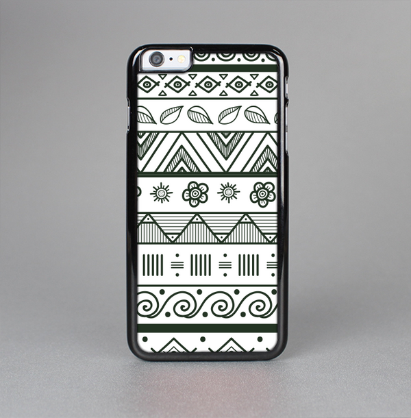 The Black & White Floral Aztec Pattern Skin-Sert Case for the Apple iPhone 6