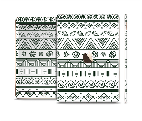 The Black & White Floral Aztec Pattern Skin Set for the Apple iPad Air 2