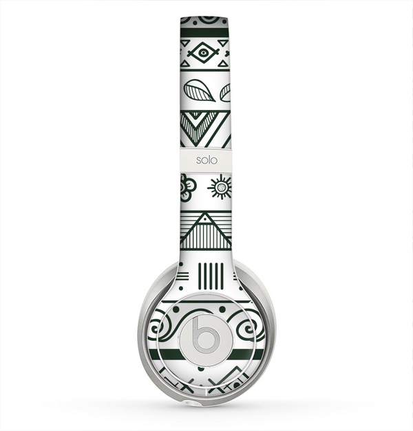 The Black & White Floral Aztec Pattern Skin for the Beats by Dre Solo 2 Headphones