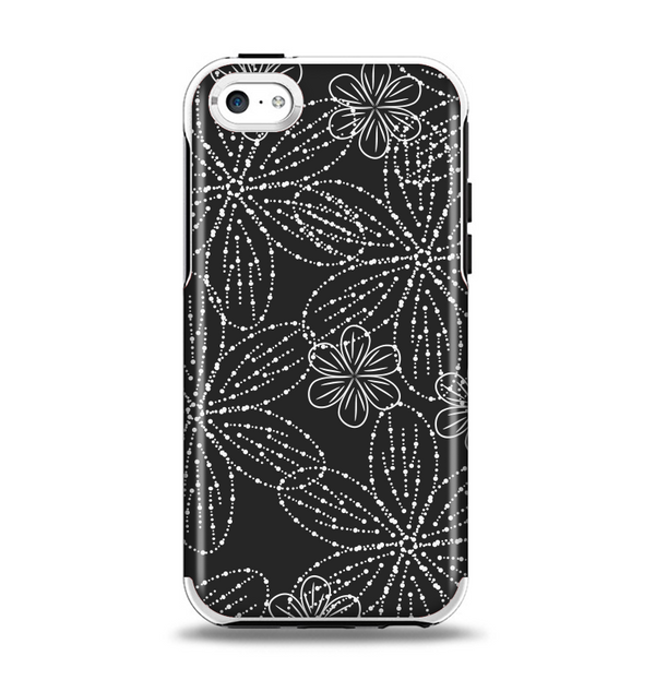 The Black & White Floral Lace Apple iPhone 5c Otterbox Symmetry Case Skin Set