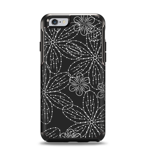 The Black & White Floral Lace Apple iPhone 6 Otterbox Symmetry Case Skin Set