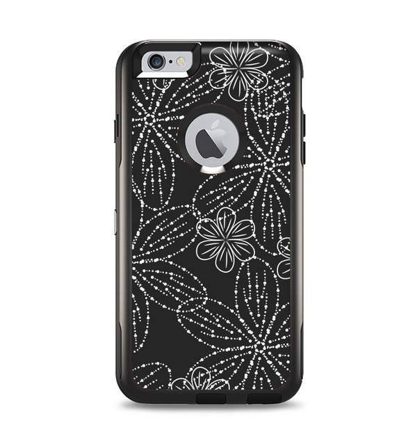 The Black & White Floral Lace Apple iPhone 6 Plus Otterbox Commuter Case Skin Set