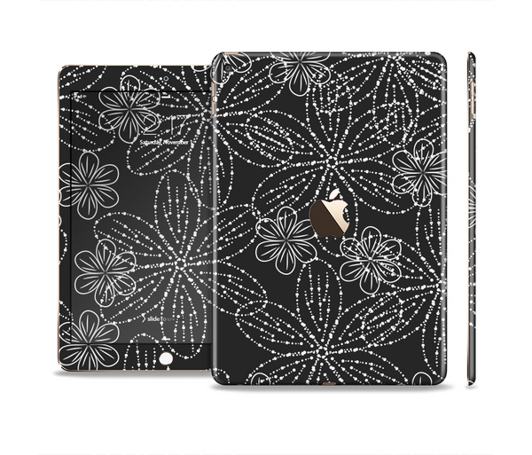 The Black & White Floral Lace Skin Set for the Apple iPad Air 2