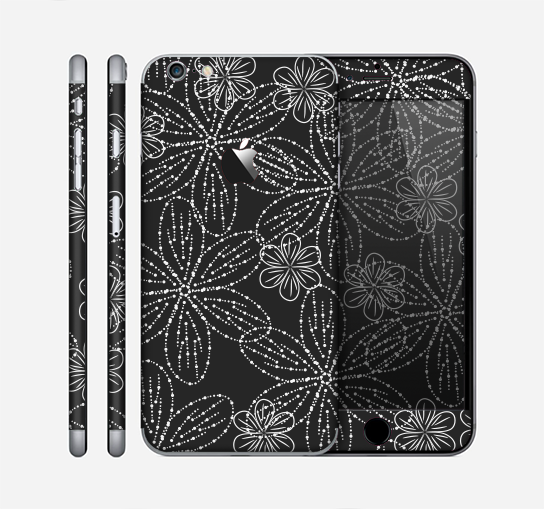 The Black & White Floral Lace Skin for the Apple iPhone 6 Plus