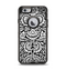 The Black & White Mirrored Floral Pattern V2 Apple iPhone 6 Otterbox Defender Case Skin Set