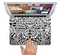 The Black & White Mirrored Floral Pattern V2 Skin Set for the Apple MacBook Pro 13" with Retina Display