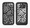 The Black & White Mirrored Floral Pattern V2 Full Body Samsung Galaxy S6 LifeProof Fre Case Skin Kit