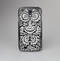 The Black & White Mirrored Floral Pattern V2 Skin-Sert Case for the Samsung Galaxy S4