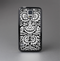 The Black & White Mirrored Floral Pattern V2 Skin-Sert Case for the Samsung Galaxy S5