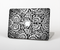 The Black & White Mirrored Floral Pattern V2 Skin Set for the Apple MacBook Pro 13" with Retina Display