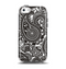 The Black & White Paisley Pattern V1 Apple iPhone 5c Otterbox Symmetry Case Skin Set