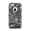 The Black & White Pasiley Pattern Apple iPhone 5c Otterbox Commuter Case Skin Set