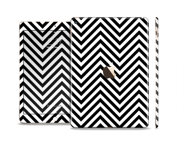 The Black & White Sharp Chevron Pattern Skin Set for the Apple iPad Air 2