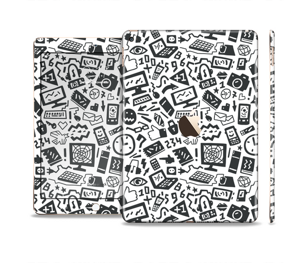 The Black & White Technology Icon Skin Set for the Apple iPad Air 2