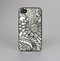 The Black & White Vector Floral Connect Skin-Sert Case for the Apple iPhone 4-4s