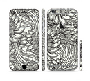 The Black & White Vector Floral Connect Sectioned Skin Series for the Apple iPhone 6