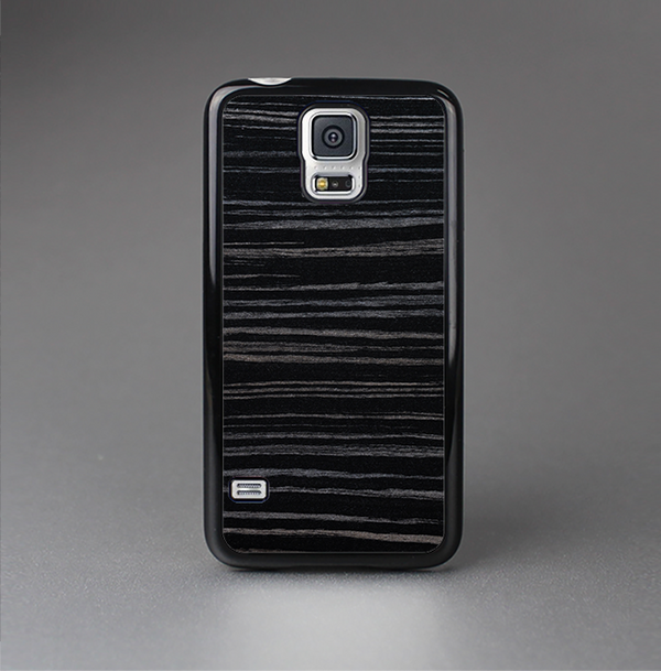 The Black Wood Texture Skin-Sert Case for the Samsung Galaxy S5