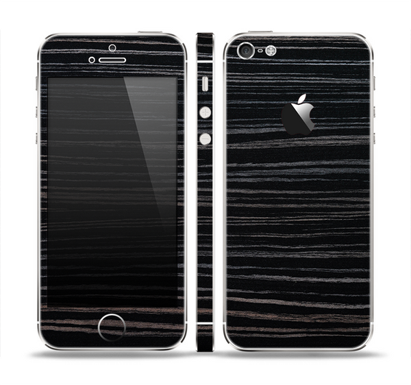 The Black Wood Texture Skin Set for the Apple iPhone 5