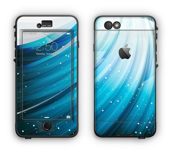 The Black and Blue Highlighted HD Wave Apple iPhone 6 LifeProof Nuud Case Skin Set