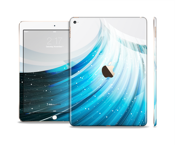 The Black and Blue Highlighted HD Wave Skin Set for the Apple iPad Air 2