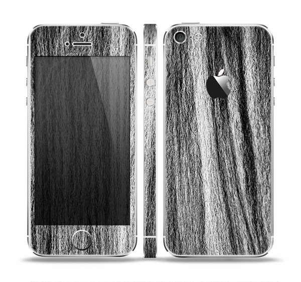 The Black and Grey Frizzy Texture Skin Set for the Apple iPhone 5