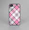 The Black and Pink Layered Plaid V5 Skin-Sert Case for the Apple iPhone 4-4s
