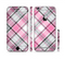 The Black and Pink Layered Plaid V5 Sectioned Skin Series for the Apple iPhone 6