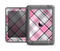 The Black and Pink Layered Plaid V5 Apple iPad Air LifeProof Nuud Case Skin Set