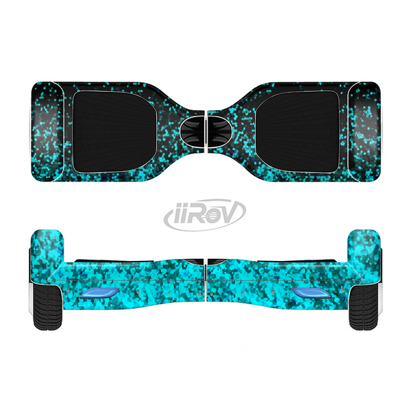 The Black and Turquoise Unfocused Sparkle Print Full-Body Skin Set for the Smart Drifting SuperCharged iiRov HoverBoard