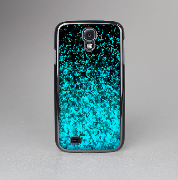 The Black and Turquoise Unfocused Sparkle Print Skin-Sert Case for the Samsung Galaxy S4