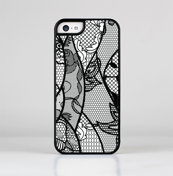 The Black and White Lace Design Skin-Sert Case for the Apple iPhone 5c