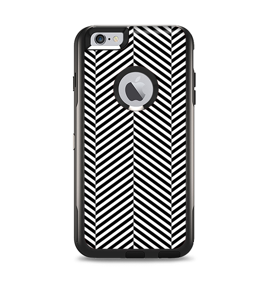 The Black and White Opposite Stripes Apple iPhone 6 Plus Otterbox Commuter Case Skin Set
