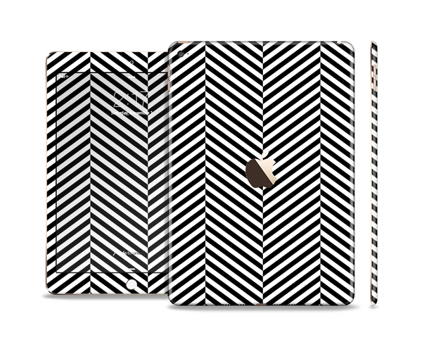 The Black and White Opposite Stripes Skin Set for the Apple iPad Air 2
