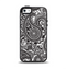 The Black and White Paisley Pattern V6 Apple iPhone 5-5s Otterbox Symmetry Case Skin Set