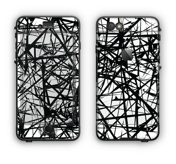 The Black and White Shards Apple iPhone 6 Plus LifeProof Nuud Case Skin Set