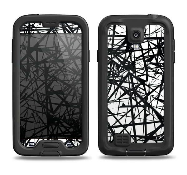 The Black and White Shards Samsung Galaxy S4 LifeProof Nuud Case Skin Set