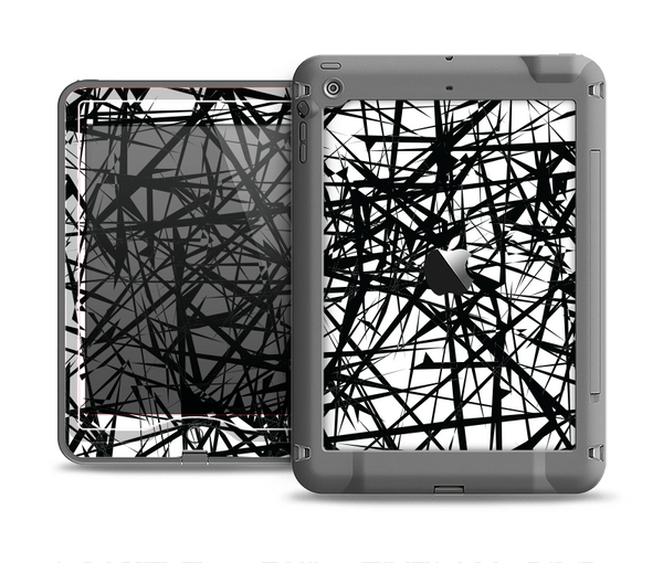 The Black and White Shards Apple iPad Air LifeProof Nuud Case Skin Set