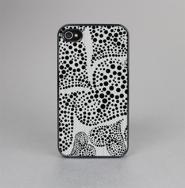 The Black and White Spotted Hearts Skin-Sert Case for the Apple iPhone 4-4s