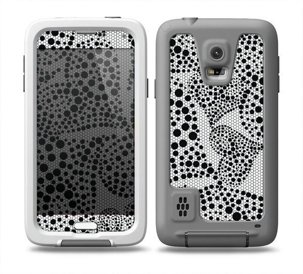 The Black and White Spotted Hearts Skin for the Samsung Galaxy S5 frē LifeProof Case